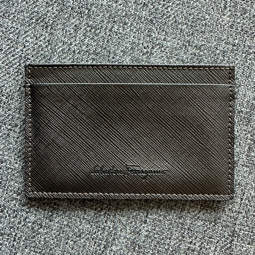 Salvatore Ferragamo Saffiano Leather Credit Card Holder